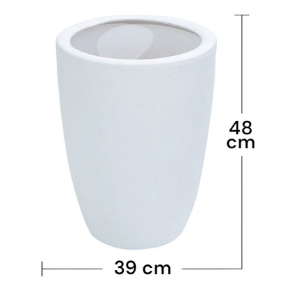 Ghiveci ecologic, Eco-friendly, Naimeed D6364, Mare, din materiale minerale, Alb, 48x39x39cm