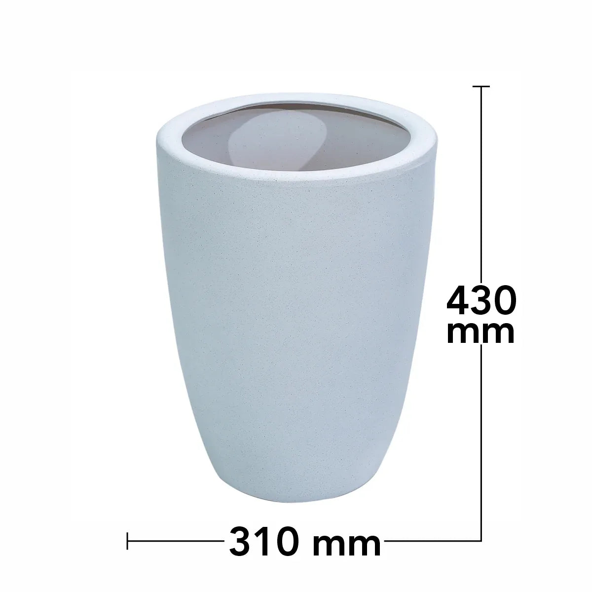 Ghiveci ecologic, Eco-friendly, Naimeed D6365, Mediu, din materiale minerale, Gri, 43x31x31cm