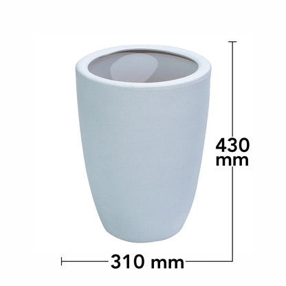 Ghiveci ecologic, Eco-friendly, Naimeed D6365, Mediu, din materiale minerale, Gri, 43x31x31cm