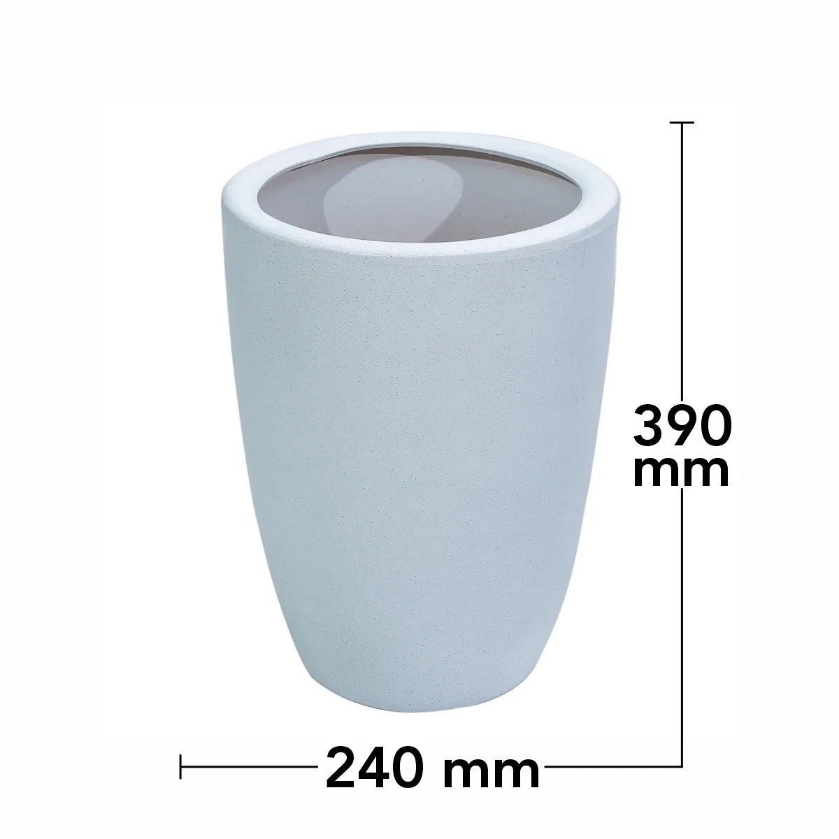 Ghiveci ecologic, Eco-friendly, Naimeed D6365, Mic, din materiale minerale, Gri, 29x24x24cm