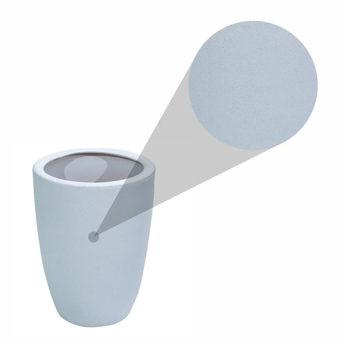 Ghiveci ecologic, Eco-friendly, Naimeed D6365, Mic, din materiale minerale, Gri, 29x24x24cm