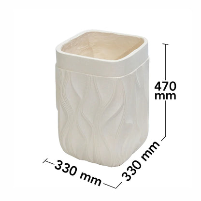 Ghiveci ecologic, Eco-friendly, Naimeed D6369, Mare, din materiale minerale, Crem, 47x33x33cm