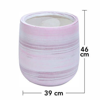 Ghiveci ecologic, Eco-friendly, Naimeed D6377, Mare, din materiale minerale, Roz, 46x39x39cm