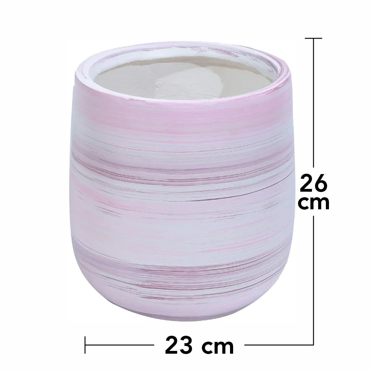 Ghiveci ecologic, Eco-friendly, Naimeed D6377, Mic, din materiale minerale, Roz, 26x23x23cm