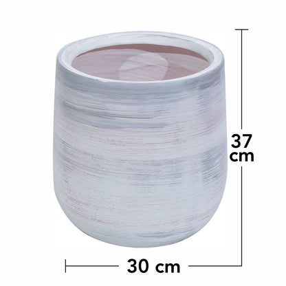 Ghiveci ecologic, Eco-friendly, Naimeed D6378, Mediu, din materiale minerale, Gri, 37x30x30cm