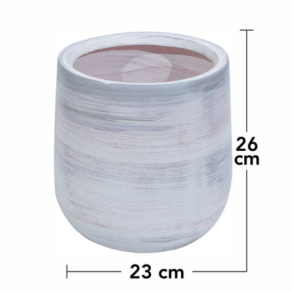 Ghiveci ecologic, Eco-friendly, Naimeed D6378, Mic, din materiale minerale, Gri, 26x23x23cm