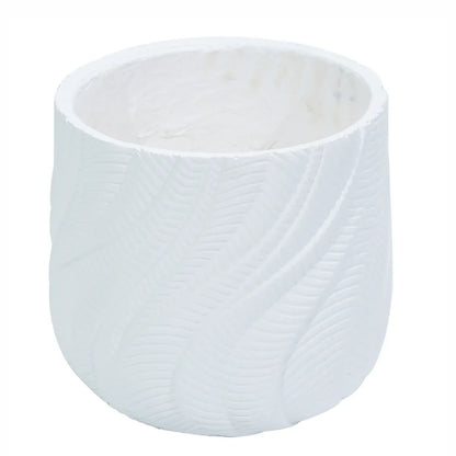 Ghiveci ecologic, Eco-friendly, Naimeed D6379, Mediu, din materiale minerale, Alb, 34x37x37cm
