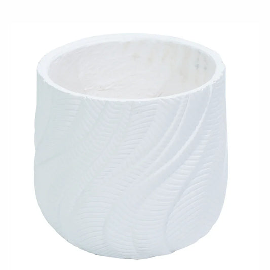 Ghiveci ecologic, Eco-friendly, Naimeed D6379, Mic, din materiale minerale, Alb, 26x29x29cm