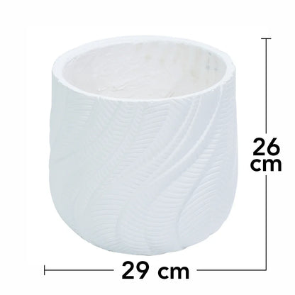 Ghiveci ecologic, Eco-friendly, Naimeed D6379, Mic, din materiale minerale, Alb, 26x29x29cm