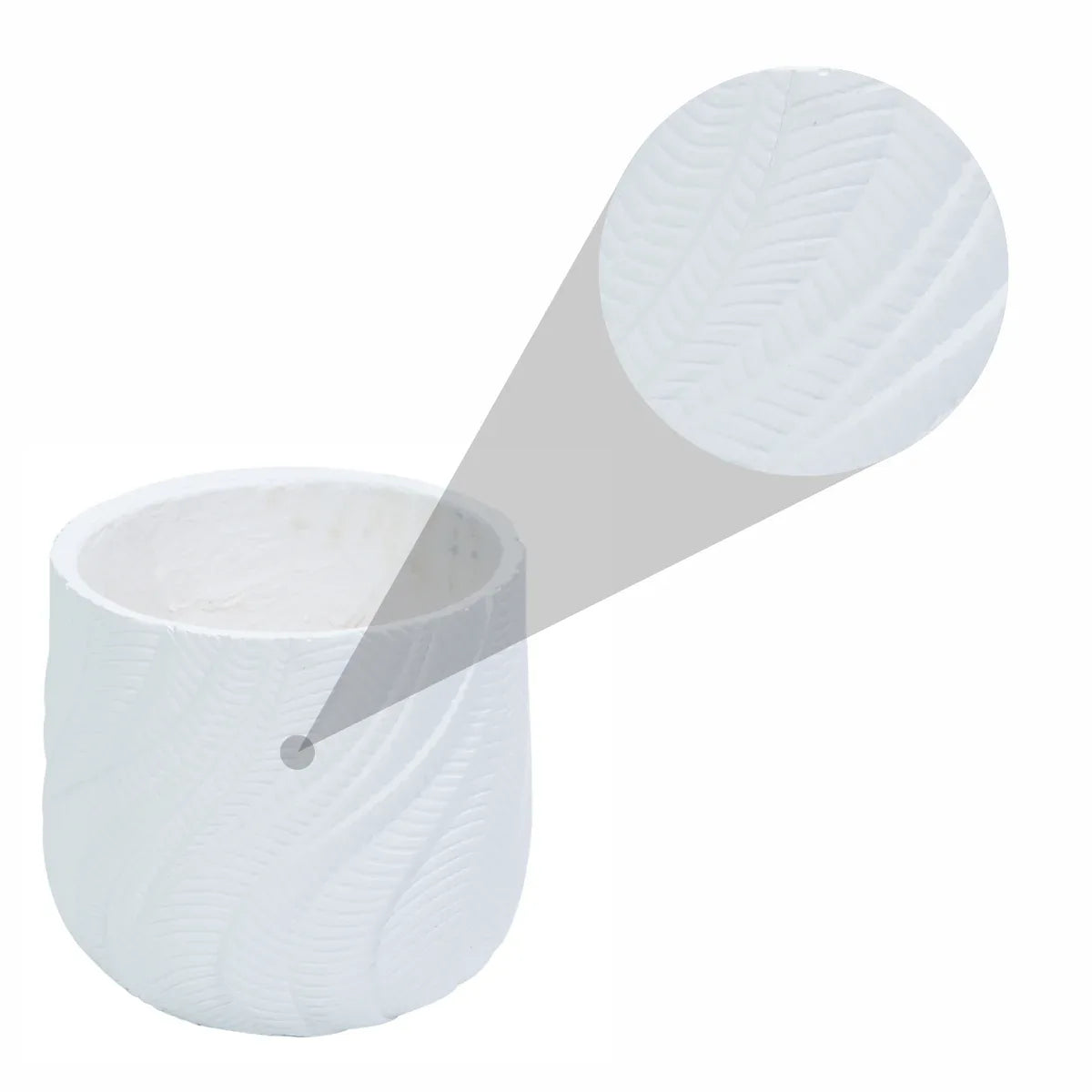 Ghiveci ecologic, Eco-friendly, Naimeed D6379, Mare, din materiale minerale, Alb, 42x45x45cm