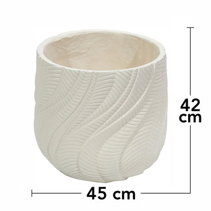 Ghiveci ecologic, Eco-friendly, Naimeed D6380, Mare, din materiale minerale, Crem, 42x45x45cm