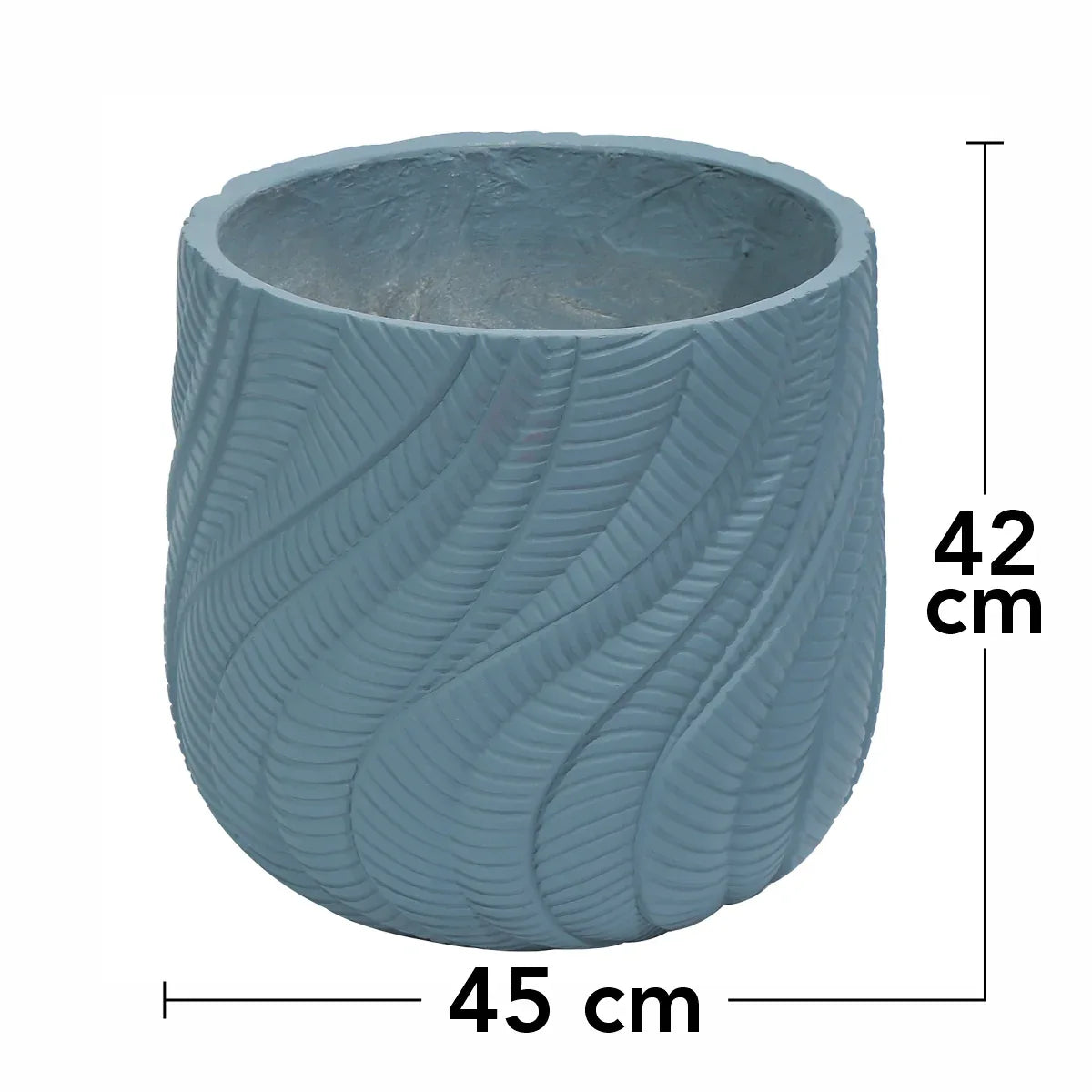 Ghiveci ecologic, Eco-friendly, Naimeed D6381, Mare, din materiale minerale, Albastru Provincial, 42x45x45cm