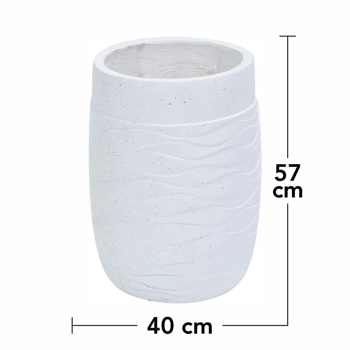 Ghiveci ecologic, Eco-friendly, Naimeed D6382, Mare, din materiale minerale, Alb, 57x40x40cm
