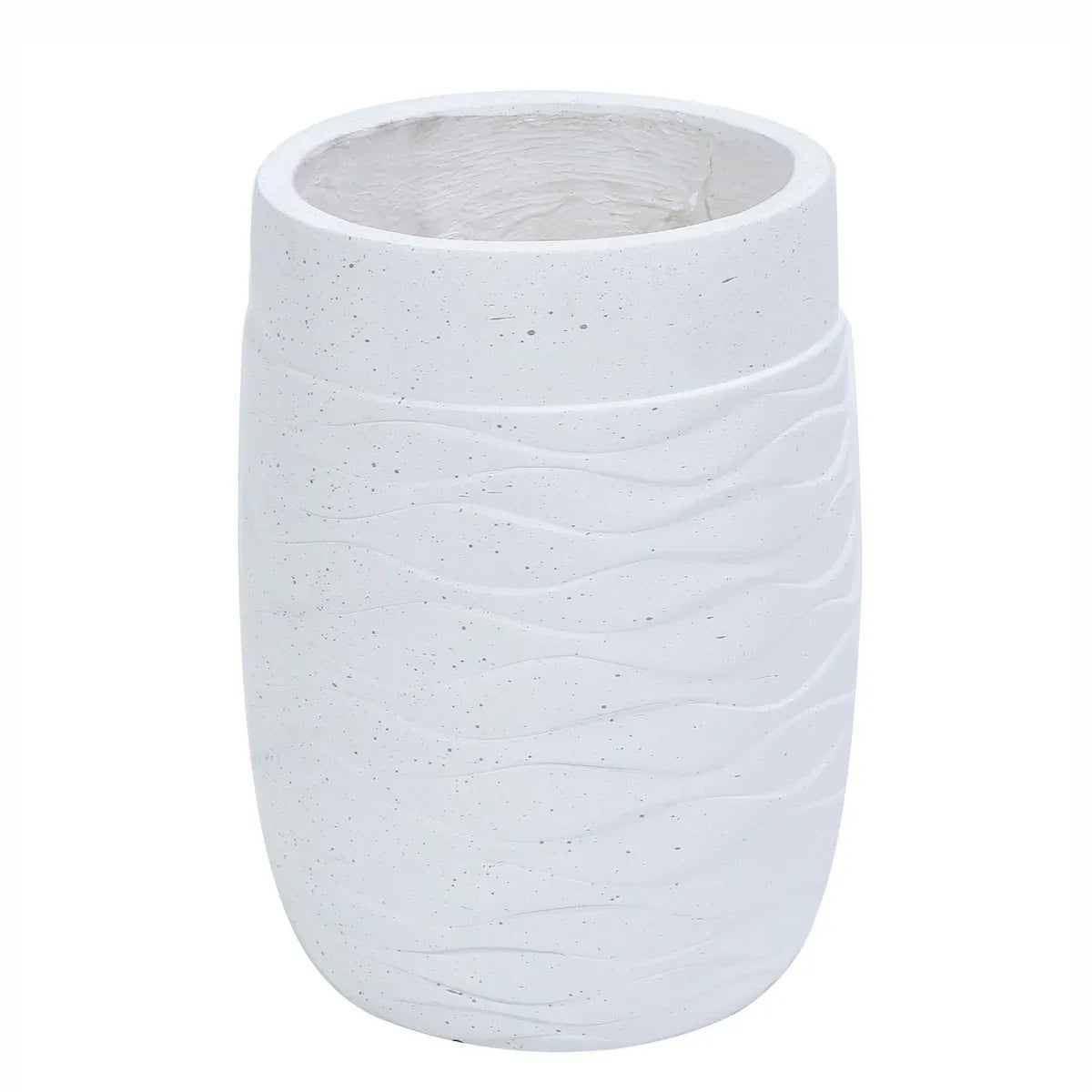 Ghiveci ecologic, Eco-friendly, Naimeed D6382, Mediu, din materiale minerale, Alb, 41,5x29x29cm