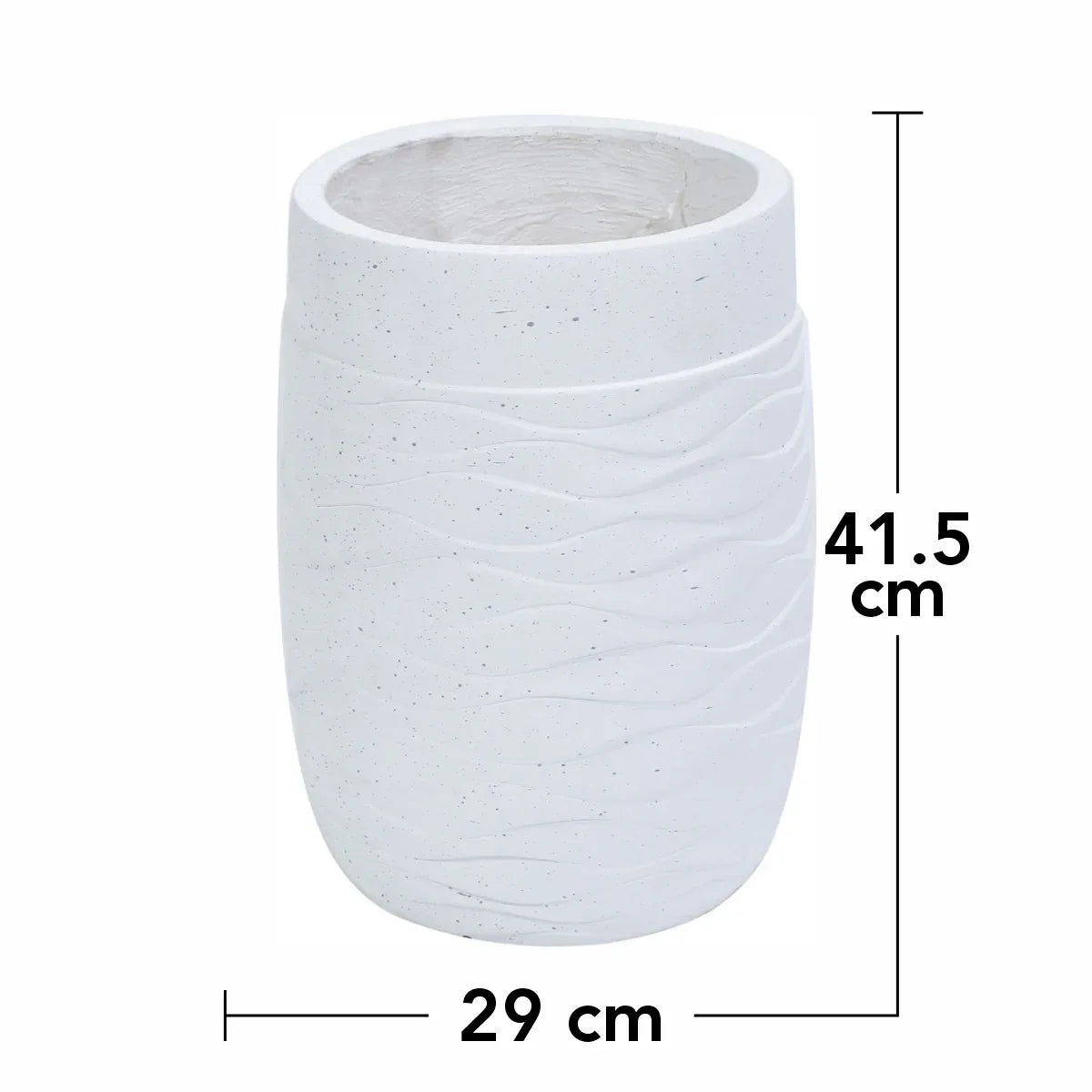 Ghiveci ecologic, Eco-friendly, Naimeed D6382, Mediu, din materiale minerale, Alb, 41,5x29x29cm