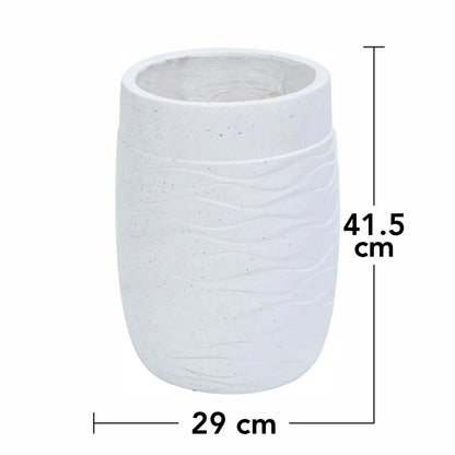 Ghiveci ecologic, Eco-friendly, Naimeed D6382, Mediu, din materiale minerale, Alb, 41,5x29x29cm