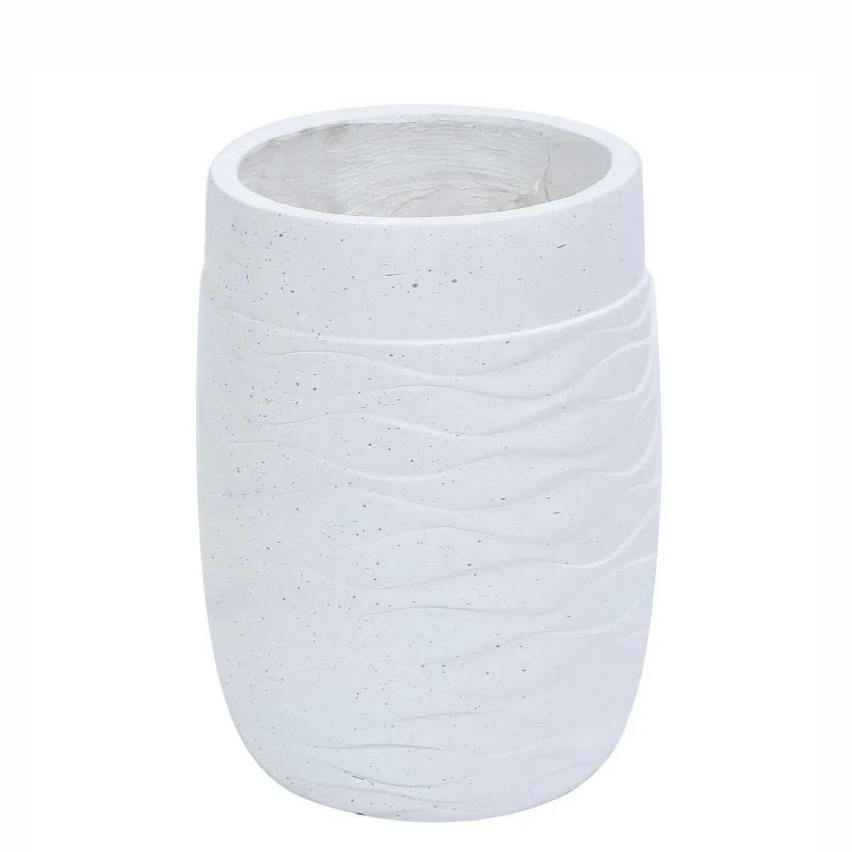 Ghiveci ecologic, Eco-friendly, Naimeed D6382, Mic, din materiale minerale, Alb, 30x21x21cm