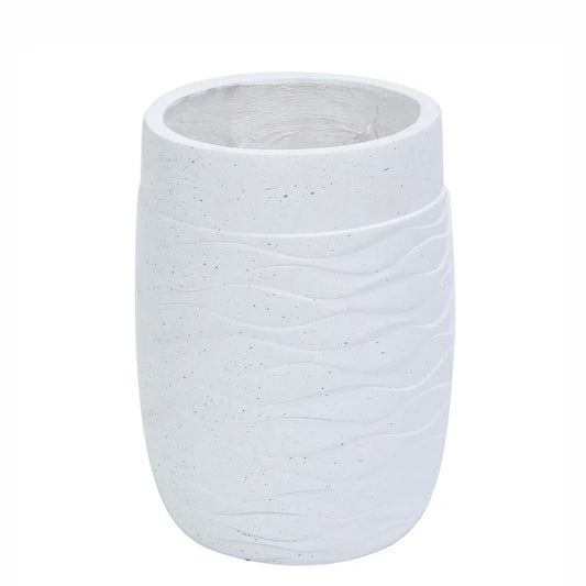 Ghiveci ecologic, Eco-friendly, Naimeed D6382, Mic, din materiale minerale, Alb, 30x21x21cm