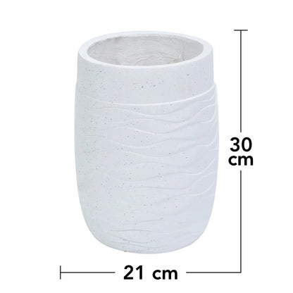 Ghiveci ecologic, Eco-friendly, Naimeed D6382, Mic, din materiale minerale, Alb, 30x21x21cm