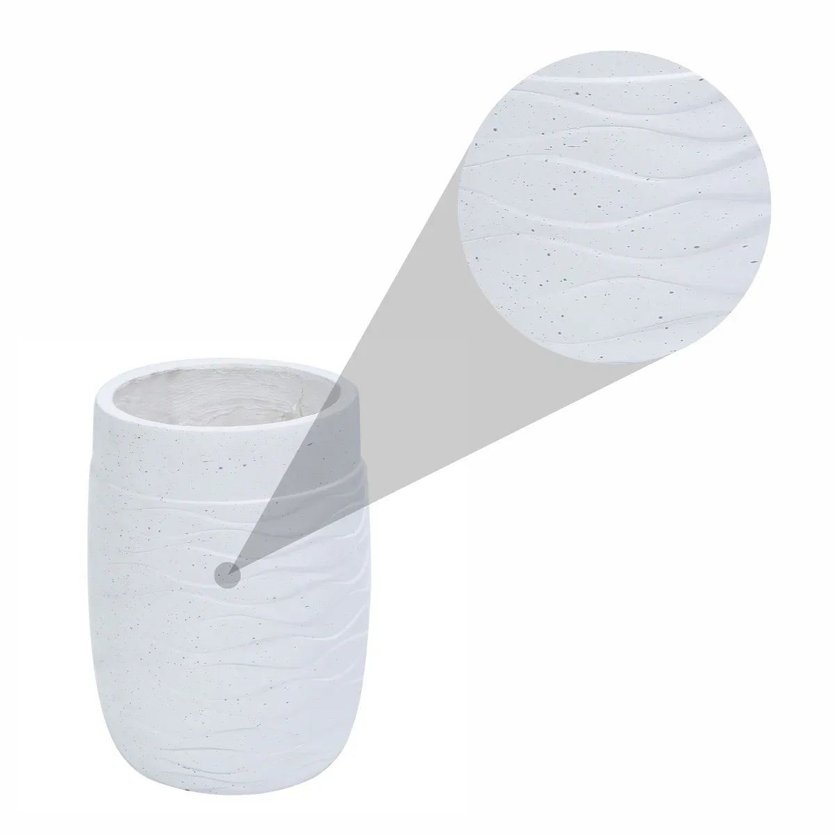 Ghiveci ecologic, Eco-friendly, Naimeed D6382, Mediu, din materiale minerale, Alb, 41,5x29x29cm