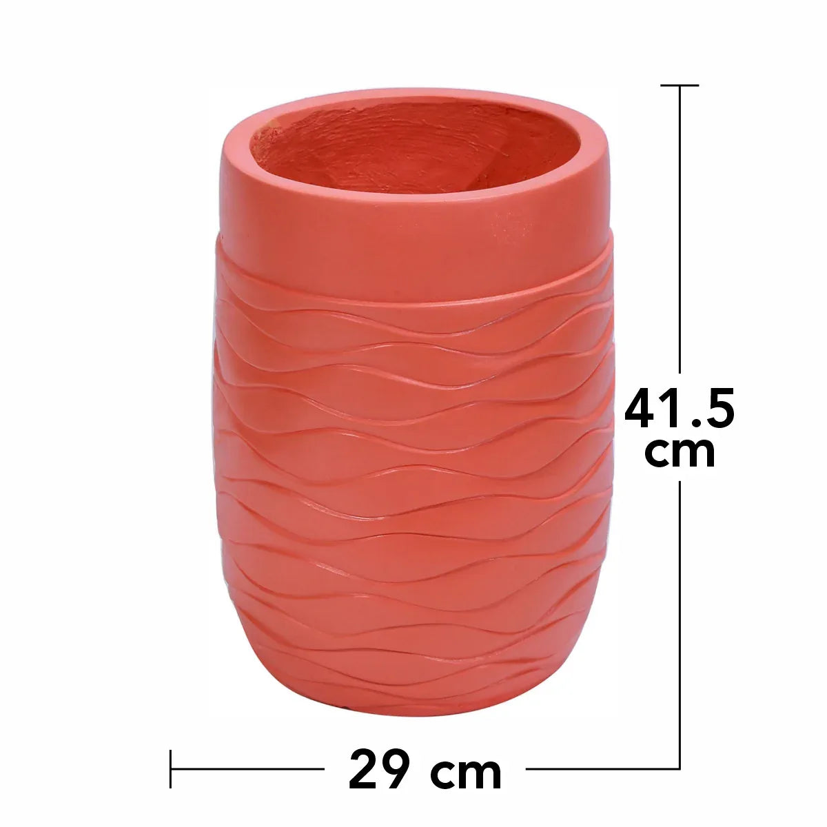 Ghiveci ecologic, Eco-friendly, Naimeed D6383, Mediu, din materiale minerale, Caramiziu, 41,5x29x29cm