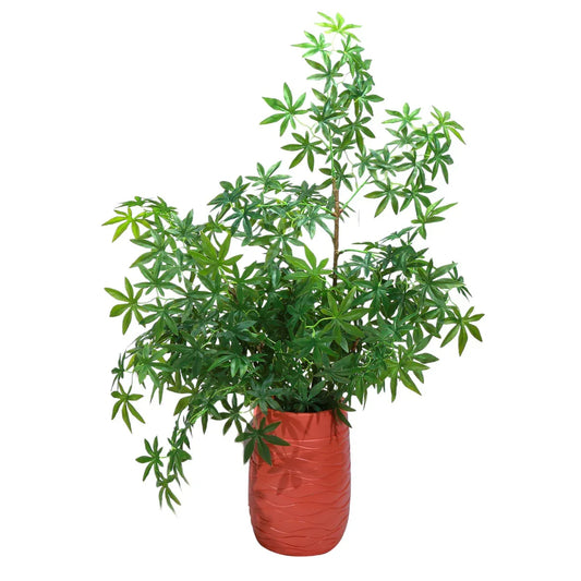 Ghiveci ecologic, Eco-friendly, Naimeed D6383, Mic, din materiale minerale, Caramiziu, 30x21x21cm