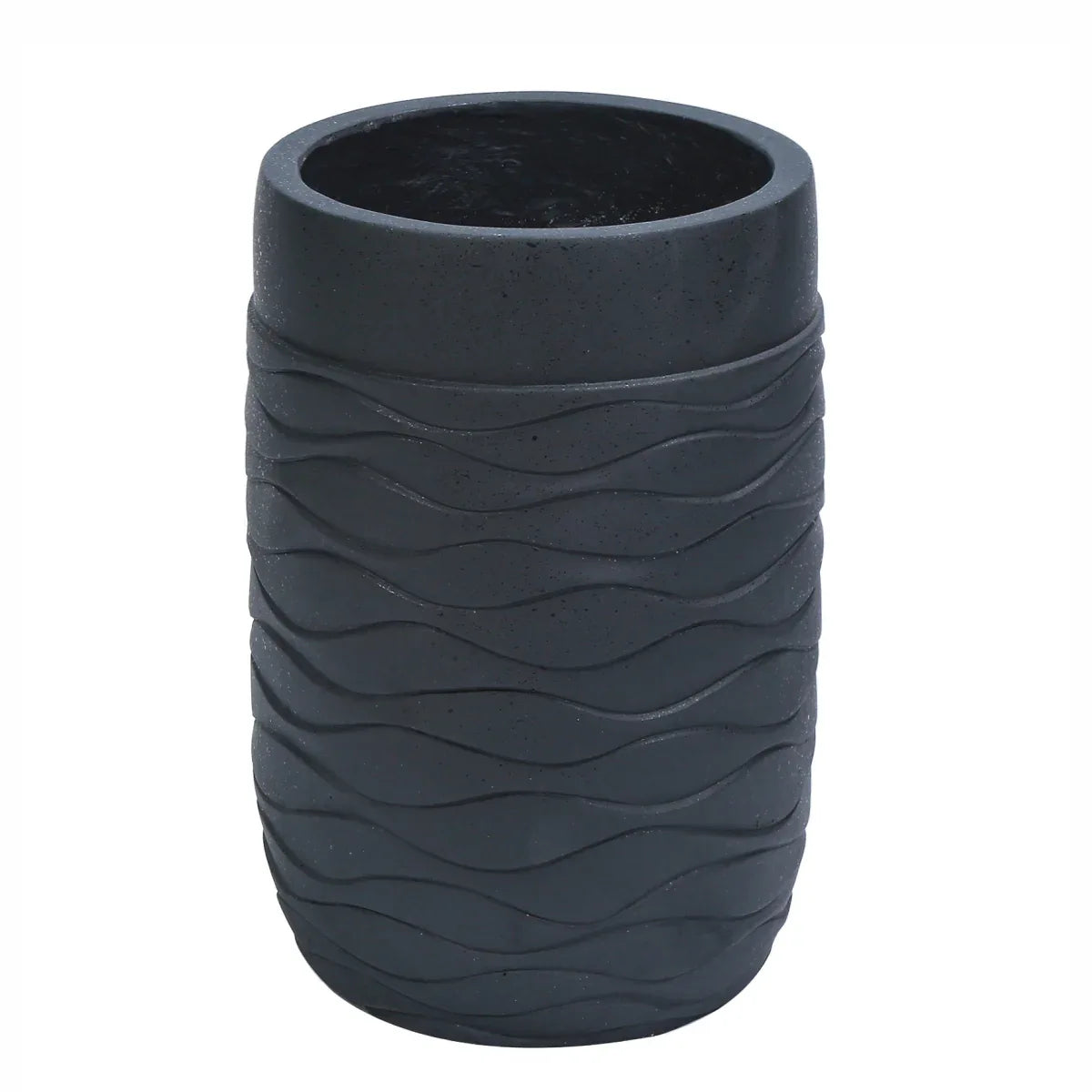 Ghiveci ecologic, Eco-friendly, Naimeed D6384 Mediu, din materiale minerale, Negru, 41,5x29x29cm