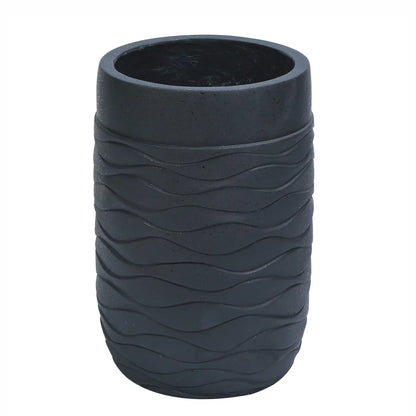 Ghiveci ecologic, Eco-friendly, Naimeed D6384 Mediu, din materiale minerale, Negru, 41,5x29x29cm