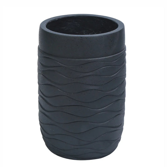 Ghiveci ecologic, Eco-friendly, Naimeed D6384 Mediu, din materiale minerale, Negru, 41,5x29x29cm