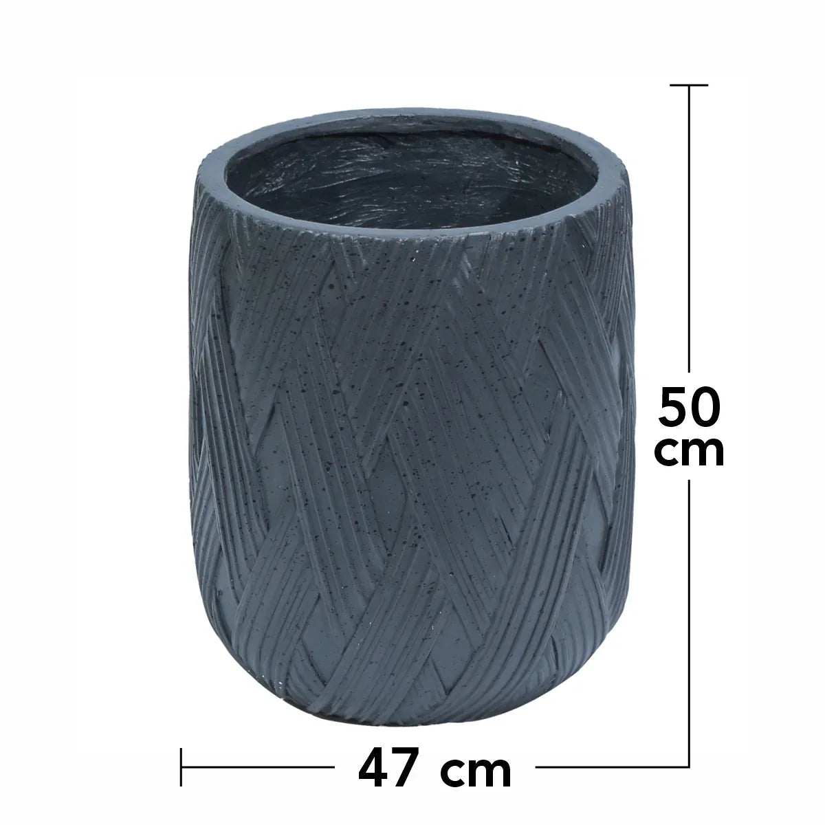 Ghiveci ecologic, Eco-friendly, Naimeed D6385, Mare, din materiale minerale, Negru, 50x47x47cm