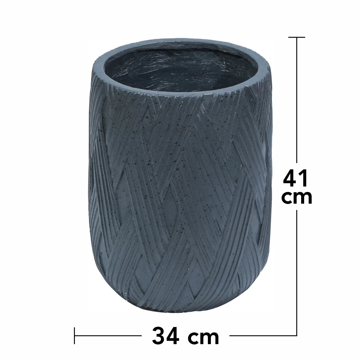 Ghiveci ecologic, Eco-friendly, Naimeed D6385 Mediu, din materiale minerale, Negru, 41x34x34cm
