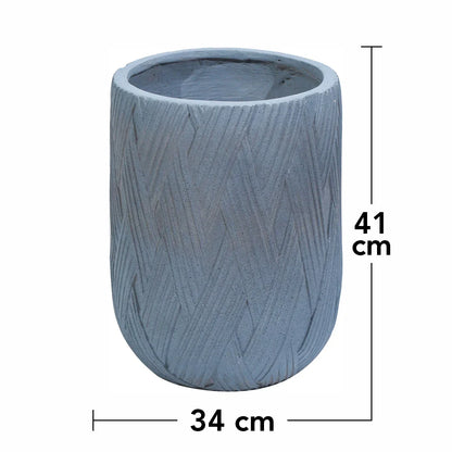 Ghiveci ecologic, Eco-friendly, Naimeed D6387 Mediu, din materiale minerale, Gri, 41x34x34cm