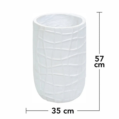 Ghiveci ecologic, Eco-friendly, Naimeed D6388, Mare, din materiale minerale, Alb, 57x35x35cm