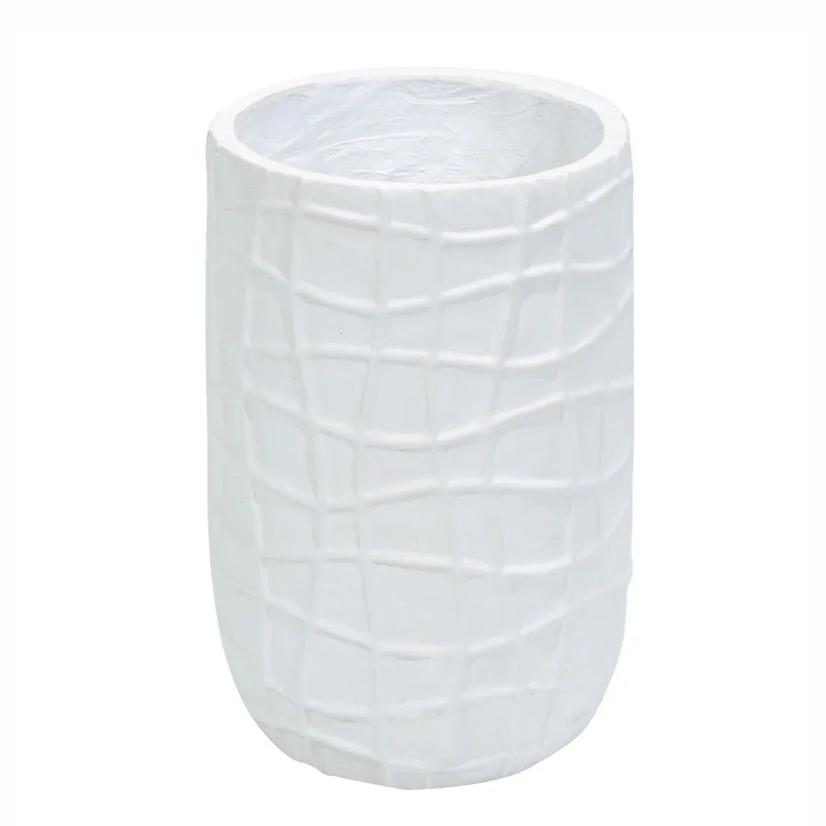 Ghiveci ecologic, Eco-friendly, Naimeed D6388 Mediu, din materiale minerale, Alb, 41x26x26cm