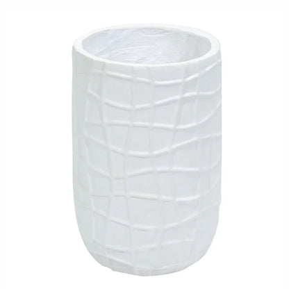 Ghiveci ecologic, Eco-friendly, Naimeed D6388 Mediu, din materiale minerale, Alb, 41x26x26cm