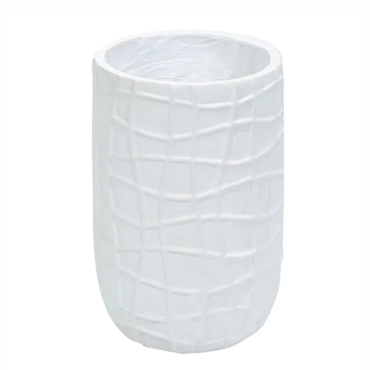 Ghiveci ecologic, Eco-friendly, Naimeed D6388 Mediu, din materiale minerale, Alb, 41x26x26cm