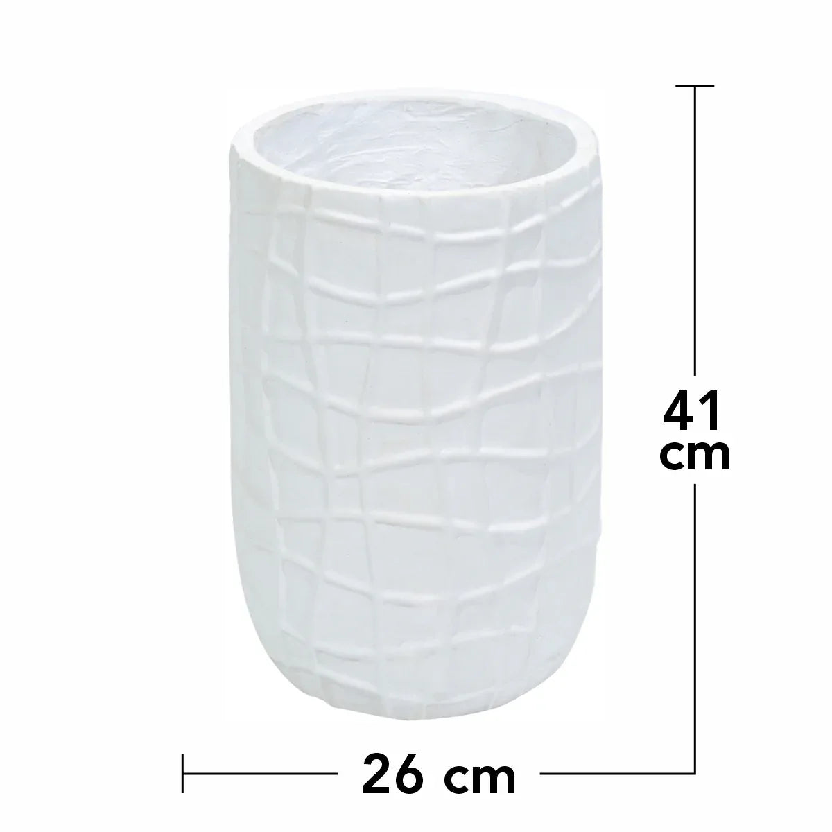 Ghiveci ecologic, Eco-friendly, Naimeed D6388 Mediu, din materiale minerale, Alb, 41x26x26cm