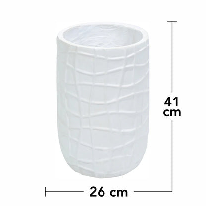 Ghiveci ecologic, Eco-friendly, Naimeed D6388 Mediu, din materiale minerale, Alb, 41x26x26cm
