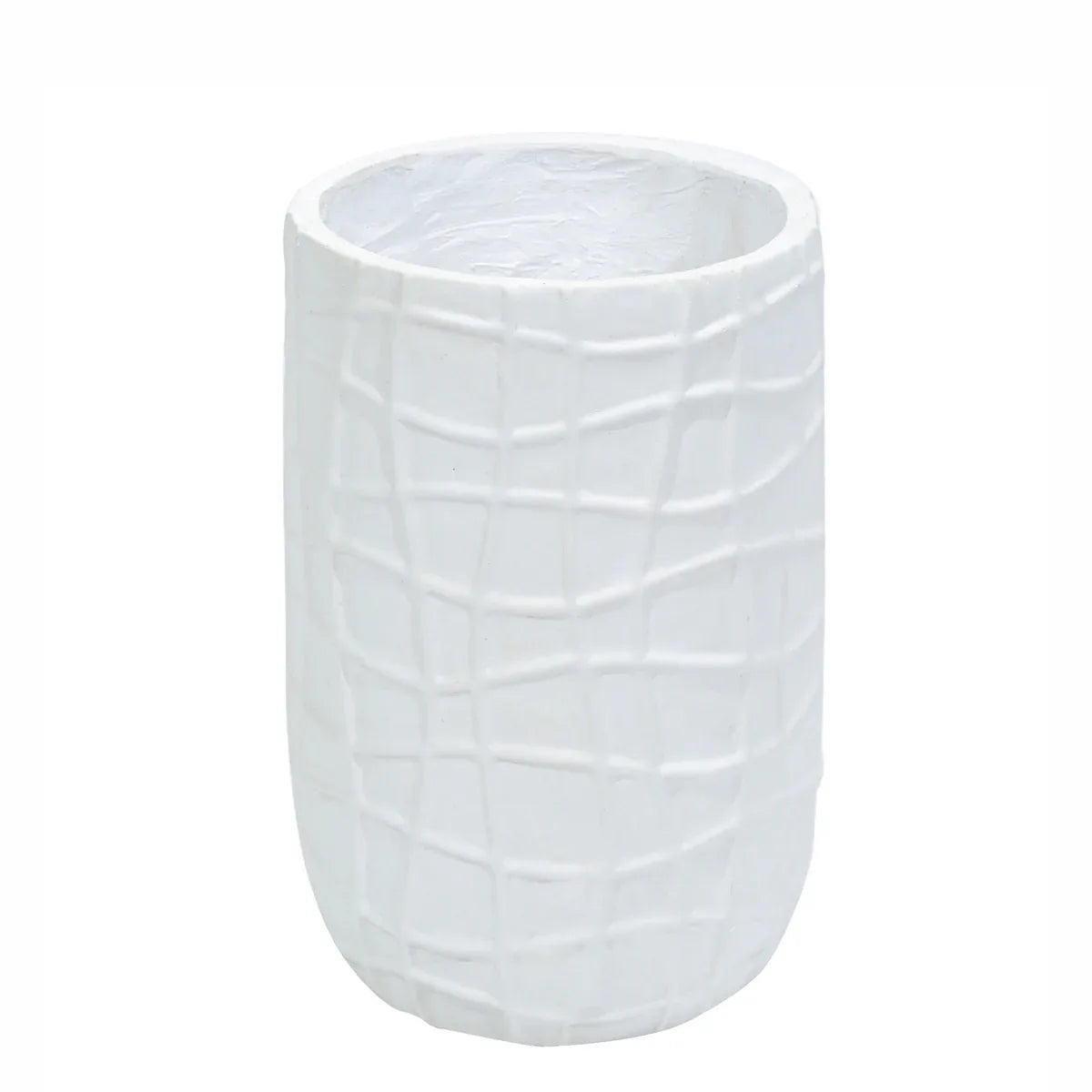 Ghiveci ecologic, Eco-friendly, Naimeed D6388, Mic, din materiale minerale, Alb, 31x20x20cm