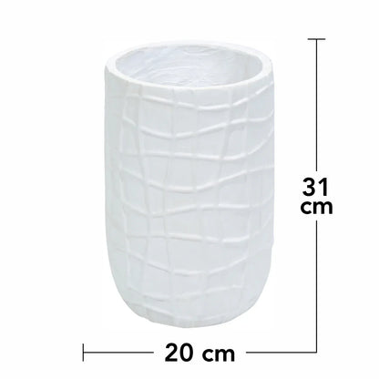 Ghiveci ecologic, Eco-friendly, Naimeed D6388, Mic, din materiale minerale, Alb, 31x20x20cm