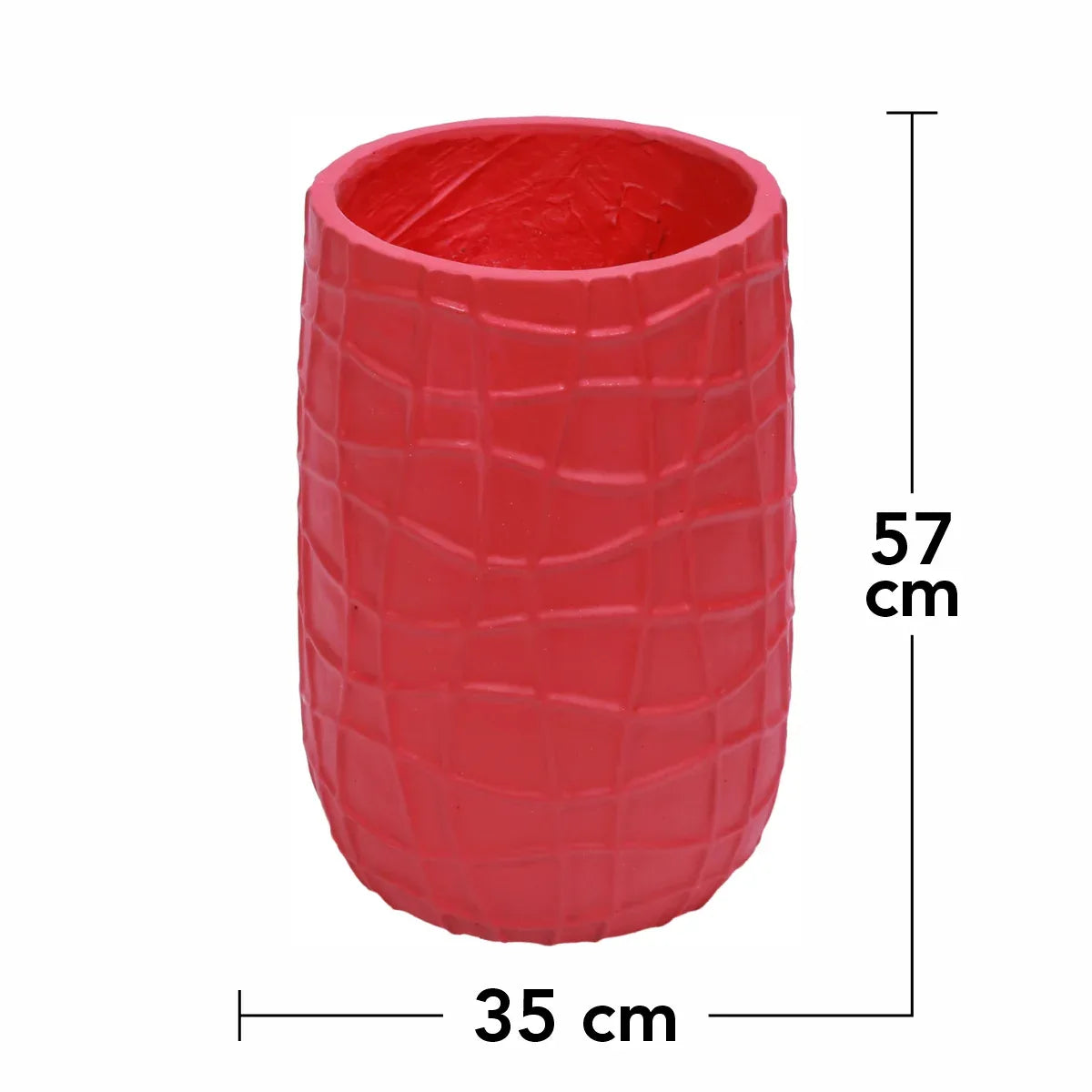 Ghiveci ecologic, Eco-friendly, Naimeed D6390, Mare, din materiale minerale, Rosu, 57x35x35cm