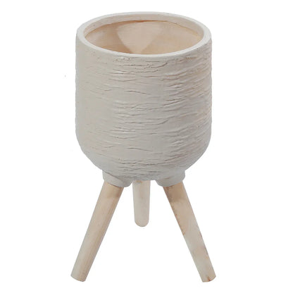 Ghiveci ecologic, Eco-friendly, Naimeed D6391, Mare, din materiale minerale, Bej, 38x36x36cm