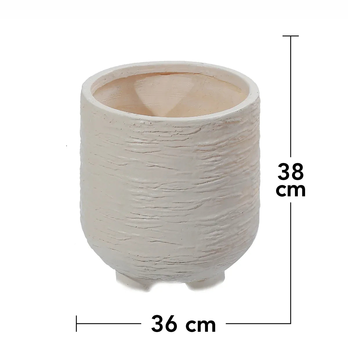 Ghiveci ecologic, Eco-friendly, Naimeed D6391, Mare, din materiale minerale, Bej, 38x36x36cm