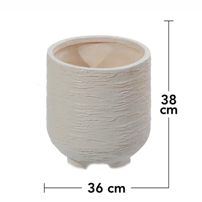 Ghiveci ecologic, Eco-friendly, Naimeed D6391, Mare, din materiale minerale, Bej, 38x36x36cm