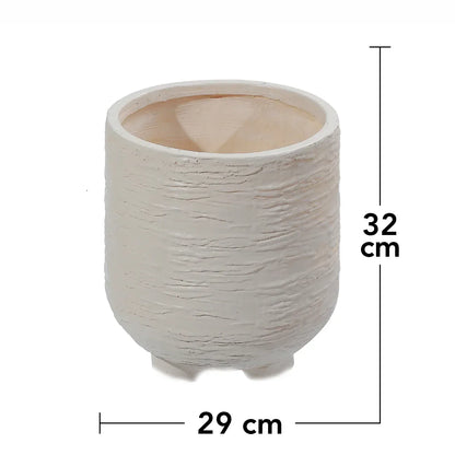 Ghiveci ecologic, Eco-friendly, Naimeed D6391 Mediu, din materiale minerale, Bej, 32x29x29cm