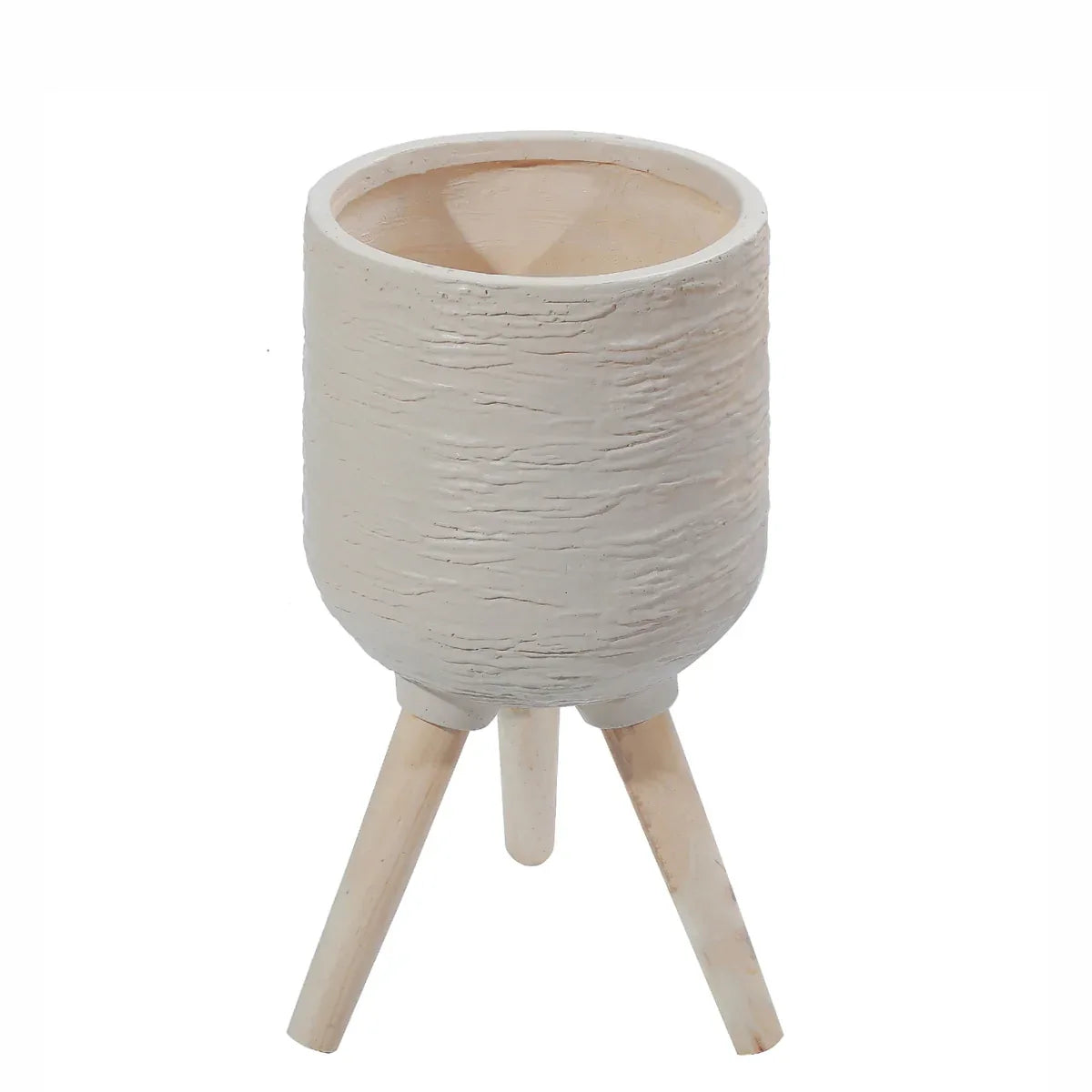 Ghiveci ecologic, Eco-friendly, Naimeed D6391, Mic, din materiale minerale, Bej, 27,5x23x23cm