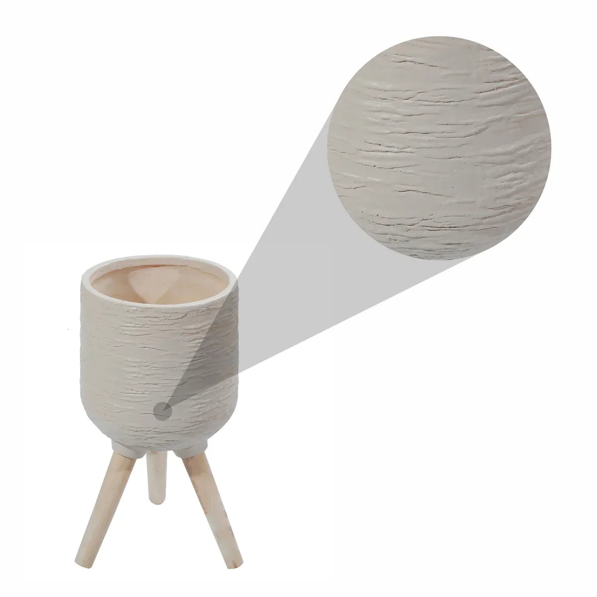 Ghiveci ecologic, Eco-friendly, Naimeed D6391, Mic, din materiale minerale, Bej, 27,5x23x23cm