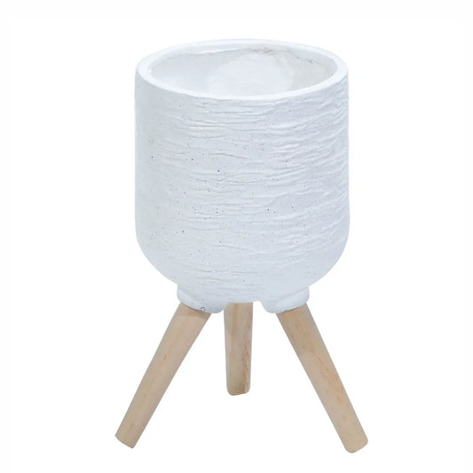 Ghiveci ecologic, Eco-friendly, Naimeed D6392 Mediu, din materiale minerale, Alb, 32x29x29cm