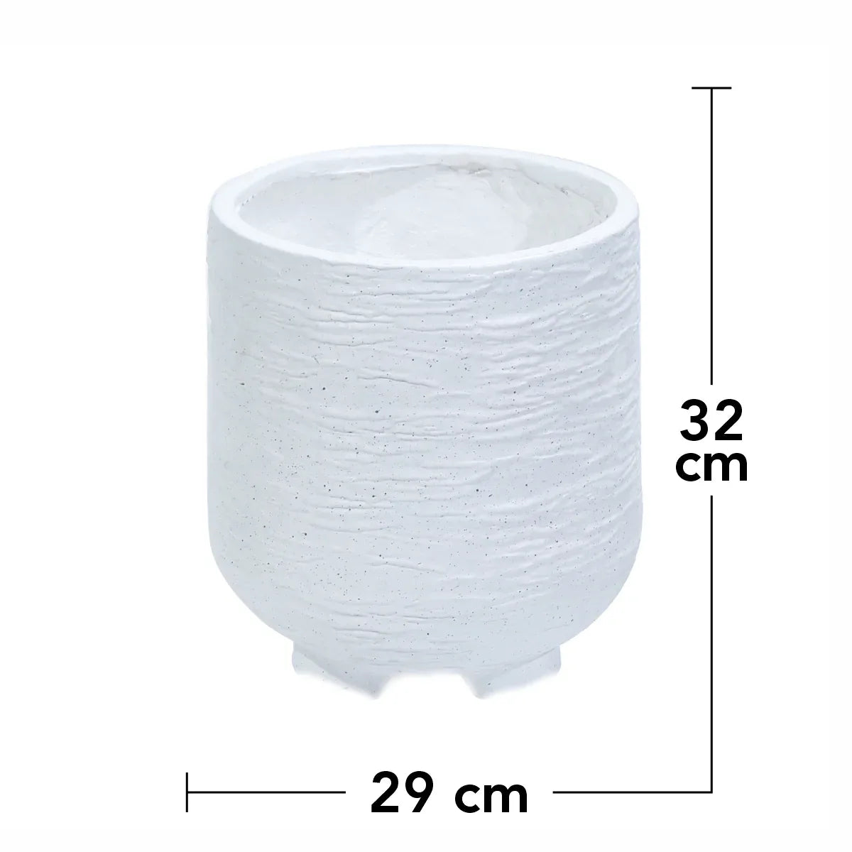 Ghiveci ecologic, Eco-friendly, Naimeed D6392 Mediu, din materiale minerale, Alb, 32x29x29cm