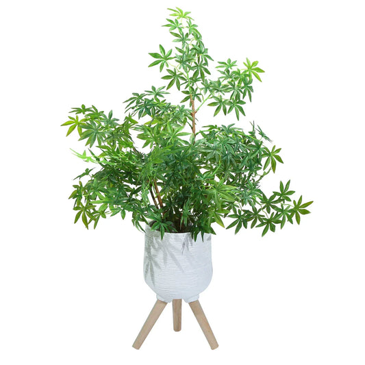 Ghiveci ecologic, Eco-friendly, Naimeed D6392, Mic, din materiale minerale, Alb, 27,5x23x23cm